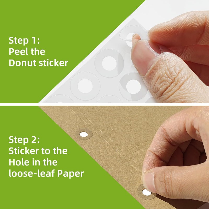Anylabel 2500 Pack Self-Adhesive Hole Reinforcement Stickers, 1/4" Diameter Hole Punch Reinforcement Labels for School Home and Office, Clear, Non-Printable - Image 3